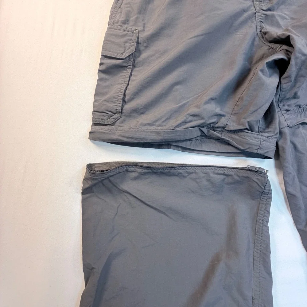 REI Convertible Hiking Pants Mens XL Gray Zip Off Cargo Nylon Outdoor Trail